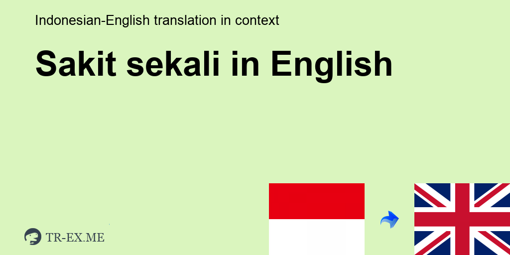 Bahasa Inggrisnya Sakit Sekali - KibrisPDR