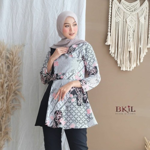 Detail Baju Batik Kerja Kombinasi Nomer 23