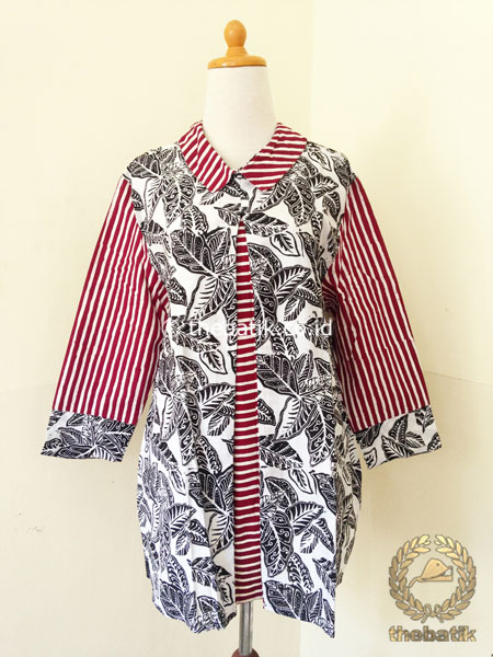 Detail Baju Batik Kerja Kombinasi Nomer 32