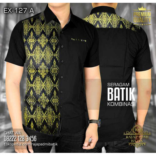 Detail Baju Batik Kerja Kombinasi Nomer 44