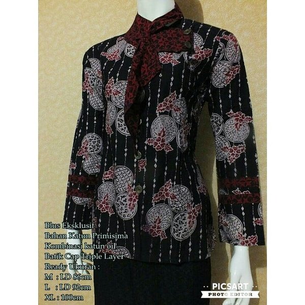 Detail Baju Batik Kerja Kombinasi Nomer 7