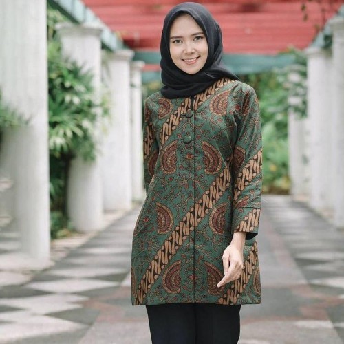 Detail Baju Batik Kerja Muslim Modern Nomer 27