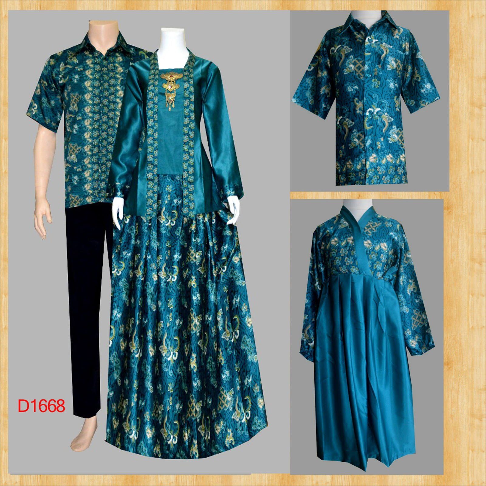 Detail Baju Batik Kombinasi Polos Nomer 38