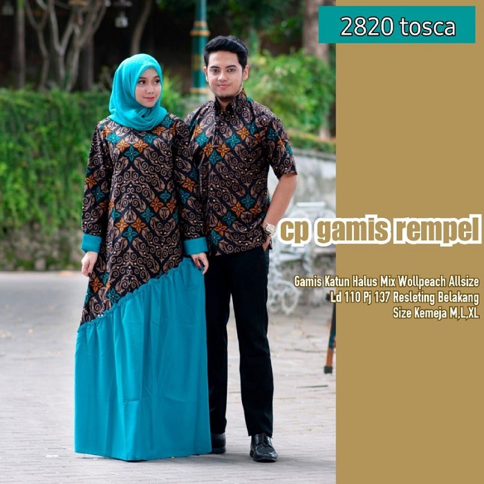 Detail Baju Batik Kombinasi Polos Nomer 8