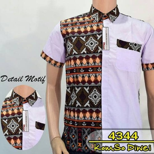 Detail Baju Batik Kombinasi Polos Nomer 10