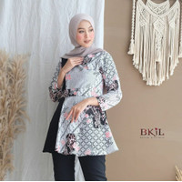 Detail Baju Batik Kombinasi Polos Modern Wanita Nomer 30