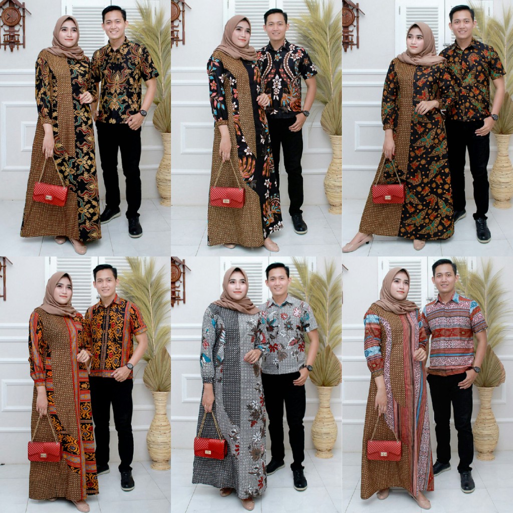 Detail Baju Batik Kombinasi Polos Modern Wanita Nomer 48