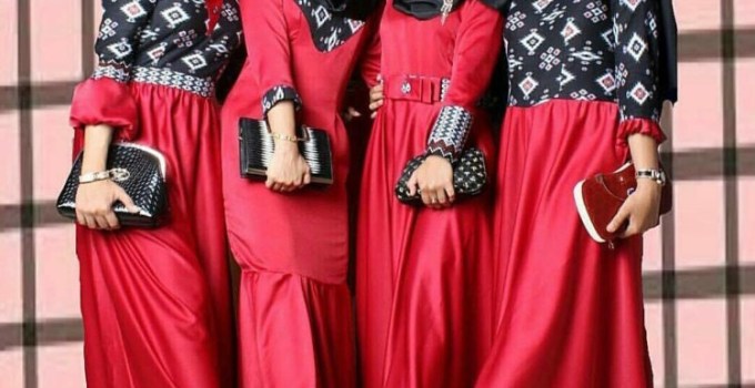 Detail Baju Batik Kombinasi Polos Modern Wanita Nomer 51
