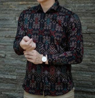 Detail Baju Batik Modern Cowok Nomer 32