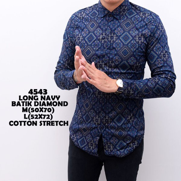 Detail Baju Batik Pria Lengan Panjang Modern Nomer 12