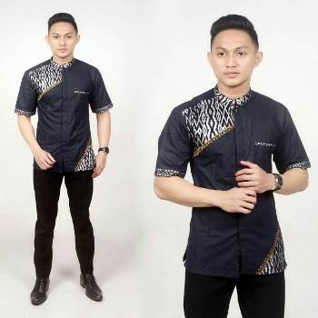 Detail Baju Batik Pria Lengan Panjang Modern Nomer 50