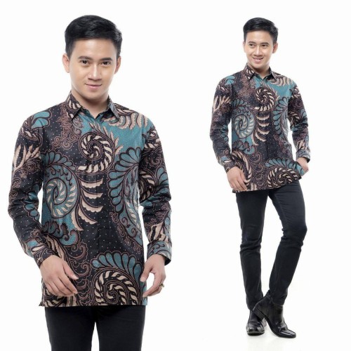 Detail Baju Batik Pria Lengan Panjang Modern Nomer 8