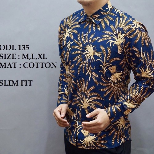 Detail Baju Batik Pria Lengan Panjang Modern Nomer 10