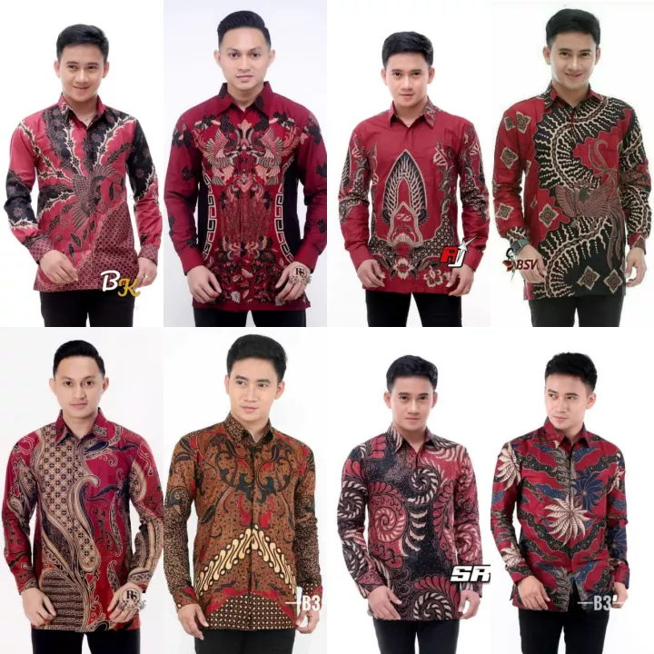 Detail Baju Batik Pria Warna Merah Marun Nomer 26