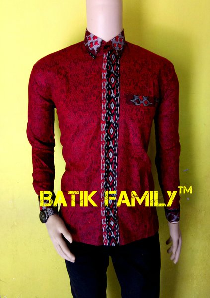 Detail Baju Batik Pria Warna Merah Marun Nomer 50