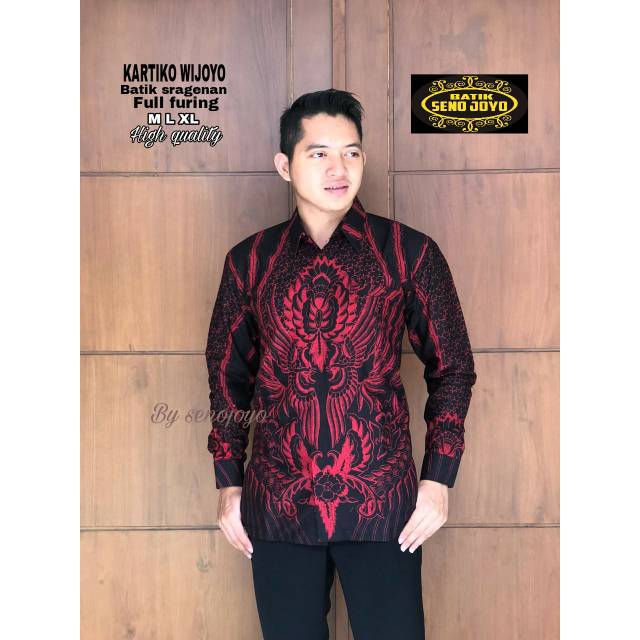 Detail Baju Batik Pria Warna Merah Marun Nomer 8