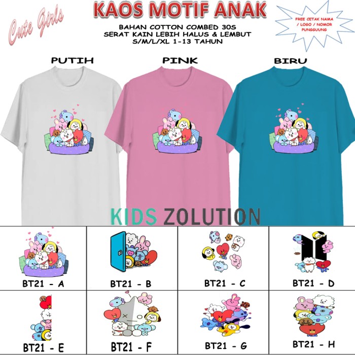 Detail Baju Bt21 Nomer 4