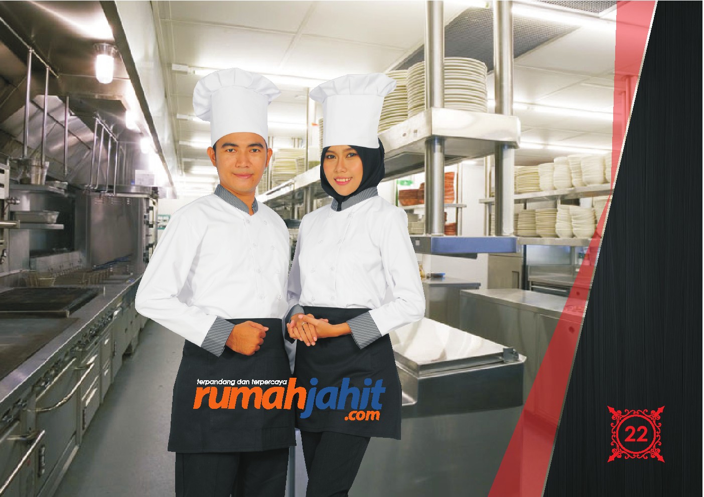 Detail Baju Chef Wanita Berhijab Nomer 7