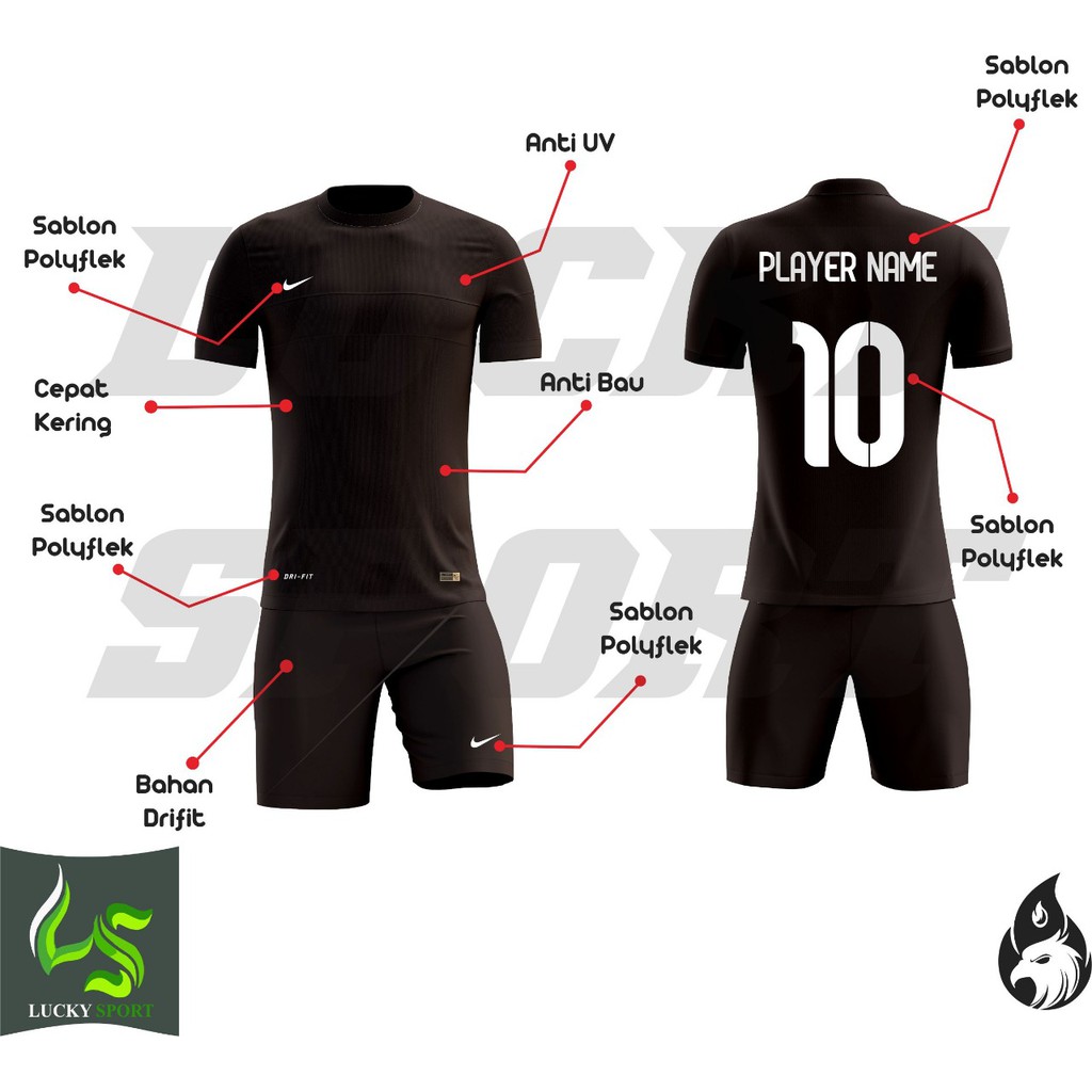 Detail Baju Futsal Polos Depan Belakang Nomer 18
