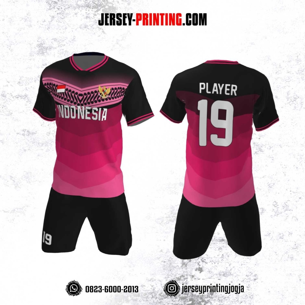 Detail Baju Futsal Warna Pink Hitam Nomer 36