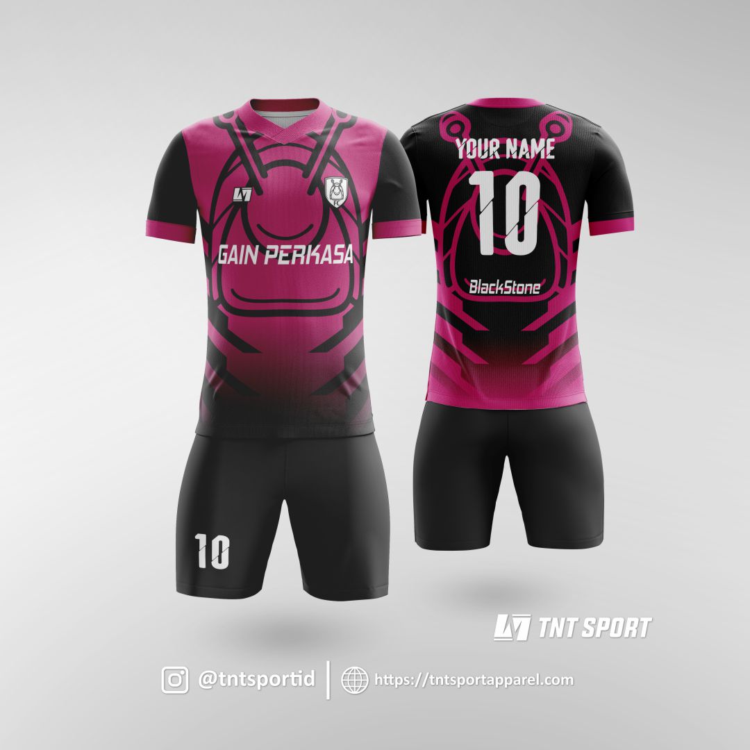 Detail Baju Futsal Warna Pink Hitam Nomer 5