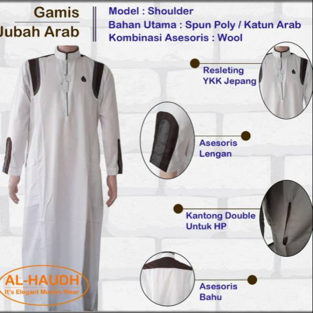 Detail Baju Gamis Arab Laki Laki Nomer 25