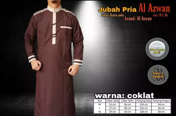 Detail Baju Gamis Arab Laki Laki Nomer 46