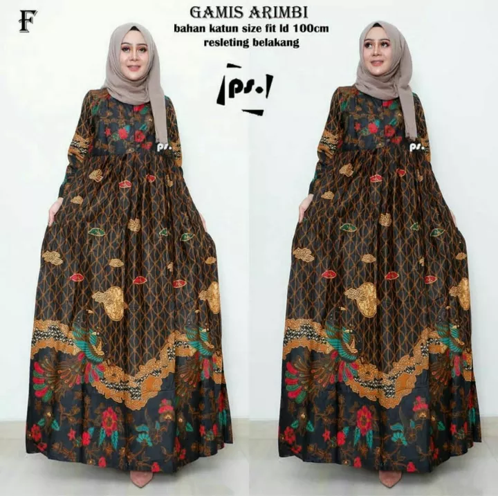 Detail Baju Gamis Batik Pesta Elegan Nomer 24