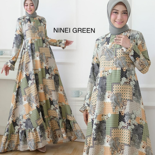 Detail Baju Gamis Batik Pesta Elegan Nomer 6