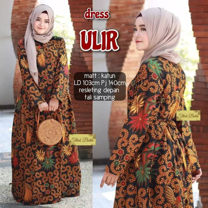 Detail Baju Gamis Batik Pesta Elegan Nomer 10