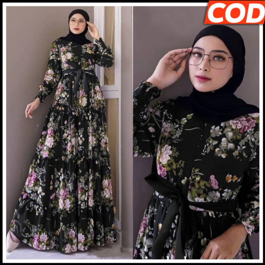 Baju Gamis Bunga Bunga - KibrisPDR