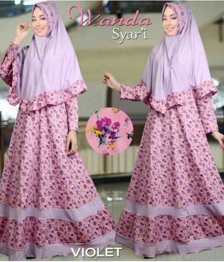 Detail Baju Gamis Bunga Bunga Nomer 27