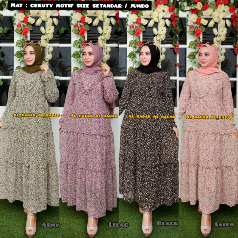 Detail Baju Gamis Bunga Bunga Nomer 43