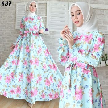 Download Baju Gamis Bunga Bunga Nomer 53