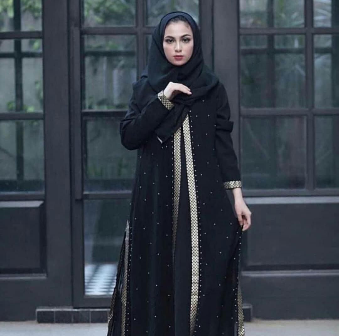 Detail Baju Gamis Hitam Arab Nomer 39