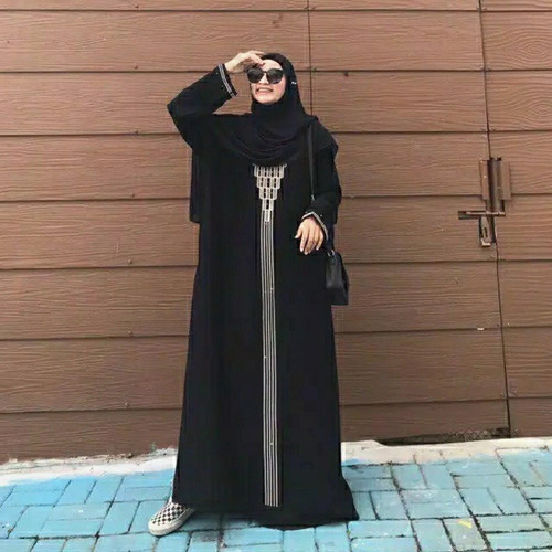 Detail Baju Gamis Hitam Arab Nomer 40