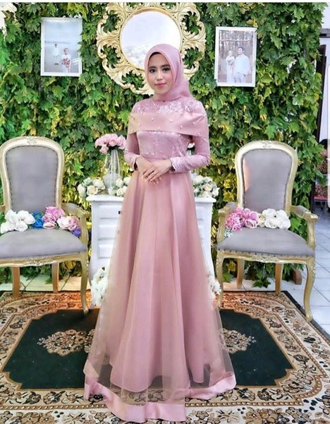 Detail Baju Gamis Pesta Elegan Nomer 13