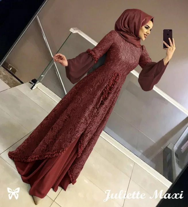 Detail Baju Gamis Pesta Elegan Nomer 16