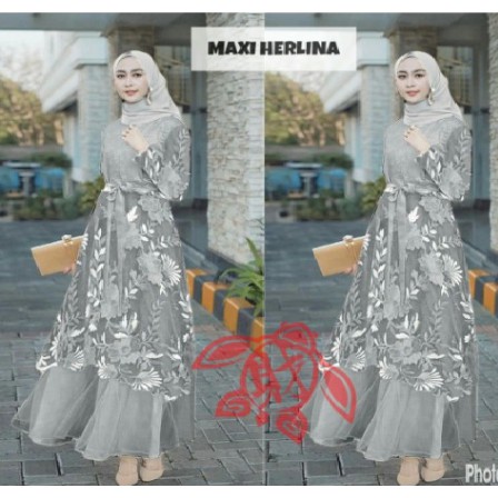 Detail Baju Gamis Pesta Elegan Nomer 4