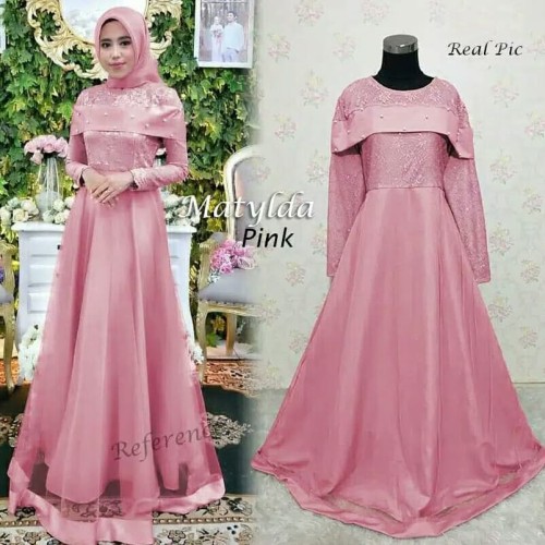 Detail Baju Gamis Pesta Elegan Nomer 7