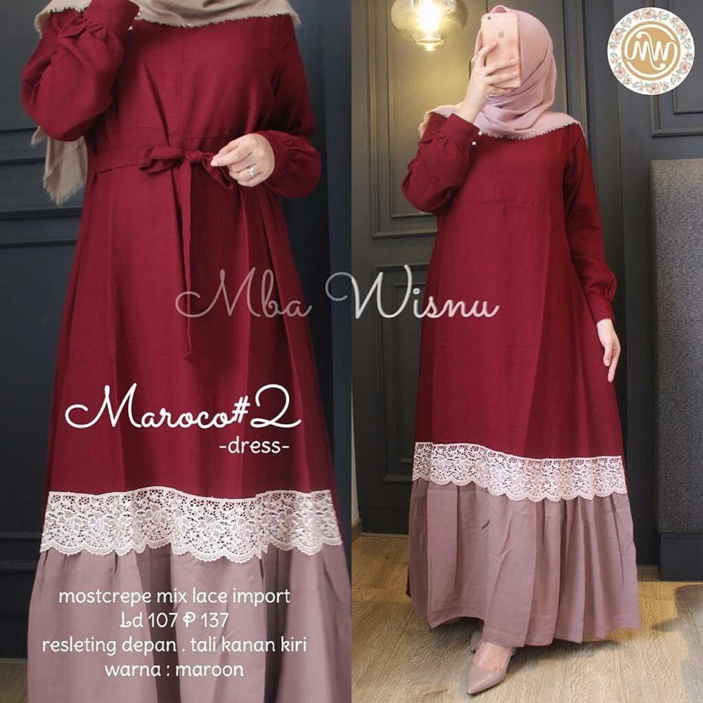 Detail Baju Gamis Renda Nomer 22