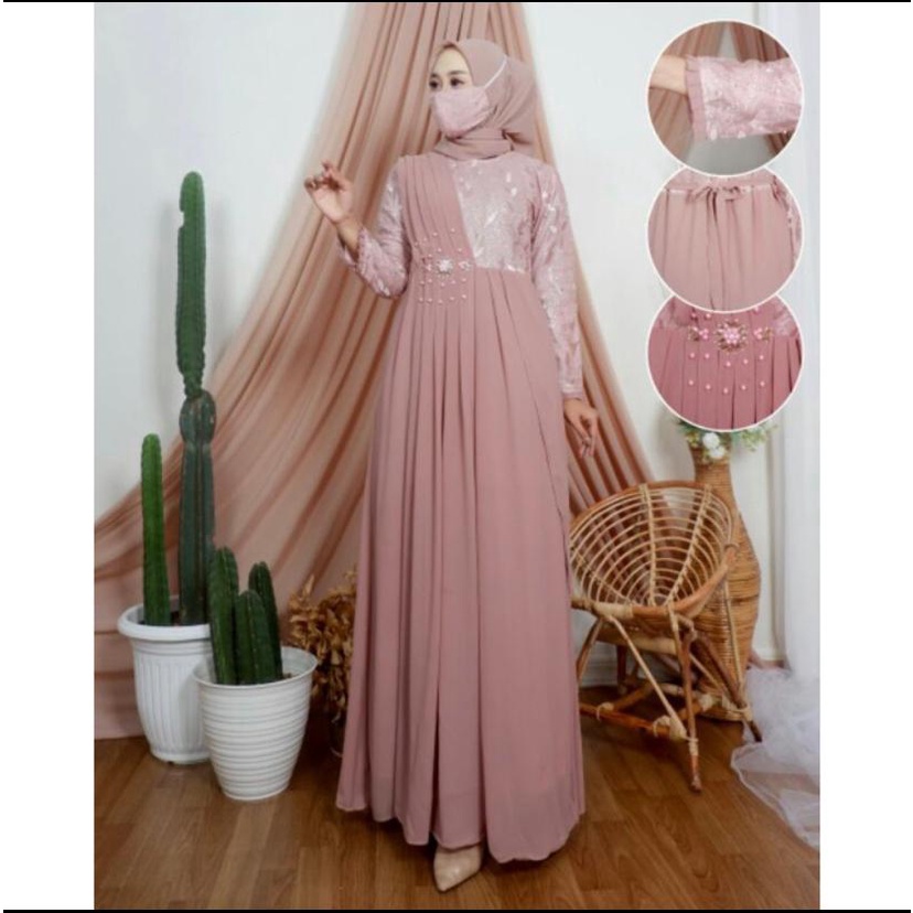 Detail Baju Gamis Selendang Nomer 21