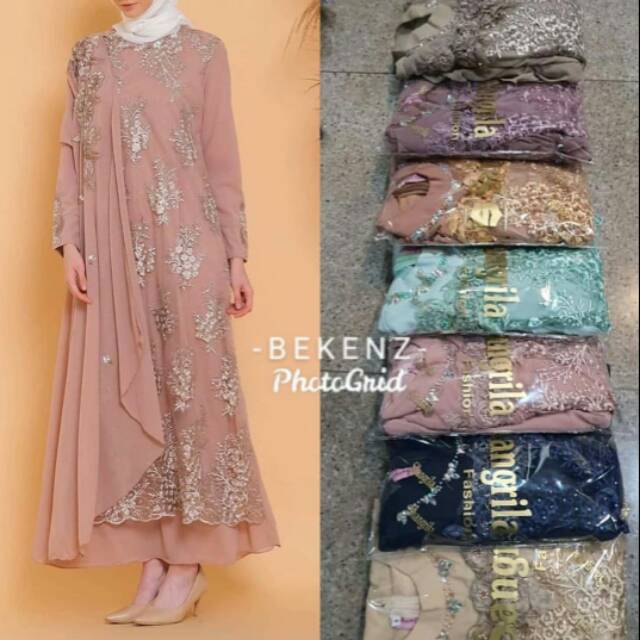 Detail Baju Gamis Selendang Nomer 38