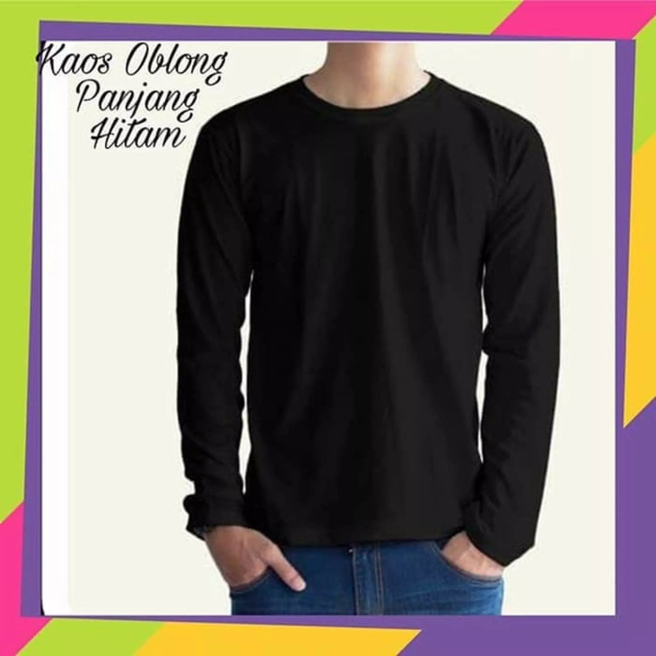 Detail Baju Hitam Lengan Panjang Polos Nomer 5