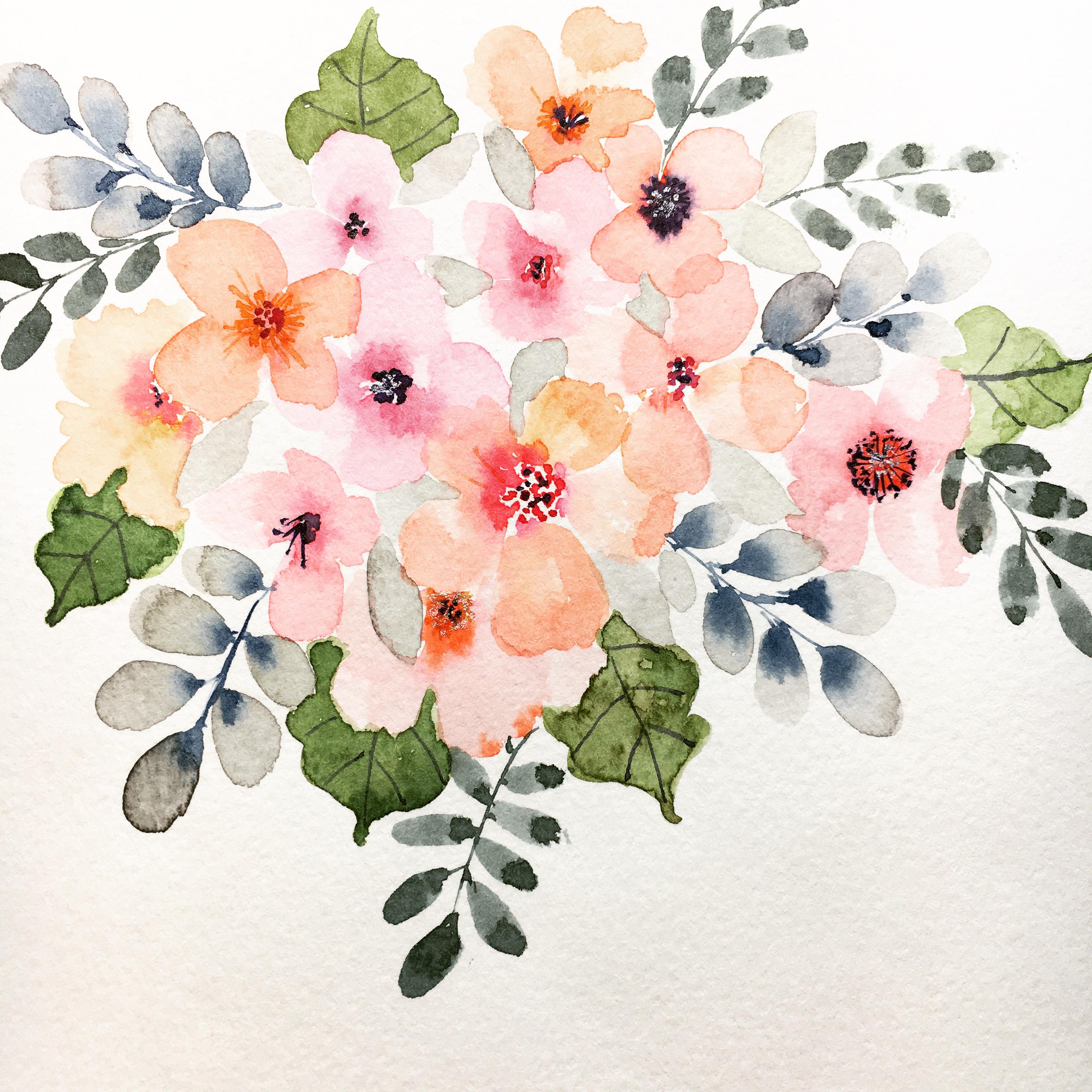 Detail Flowers Watercolor Nomer 20
