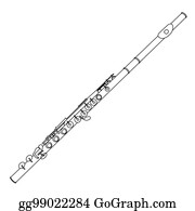 Detail Flute Black And White Clipart Nomer 21