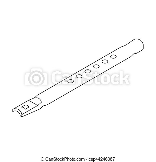 Detail Flute Black And White Clipart Nomer 26