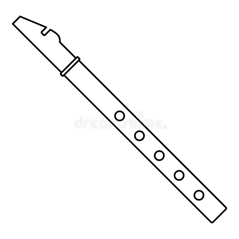 Detail Flute Black And White Clipart Nomer 4