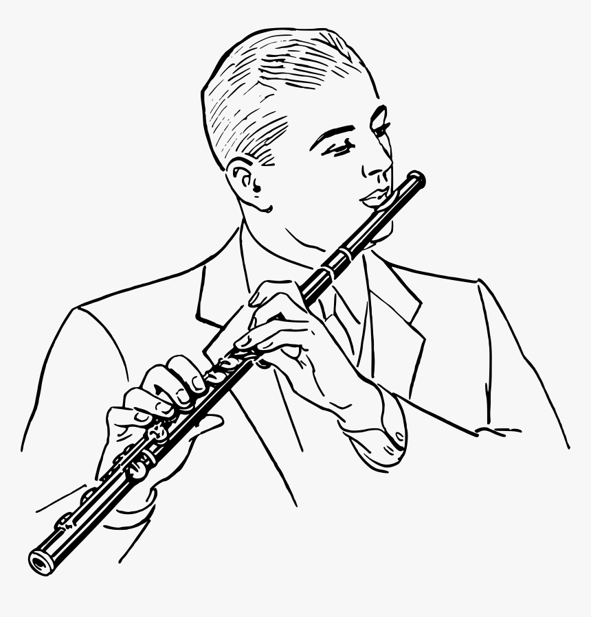 Detail Flute Black And White Clipart Nomer 5