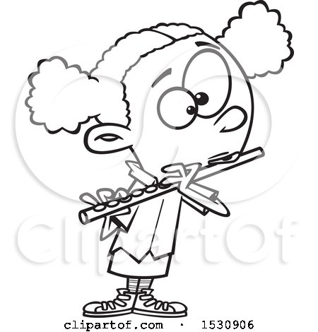 Detail Flute Black And White Clipart Nomer 41